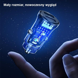 Ładowarka Samochdowa USAMS C31 3A 2xUSB-A Fast Charge czarny