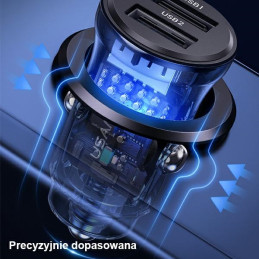 Ładowarka Samochdowa USAMS C31 3A 2xUSB-A Fast Charge czarny