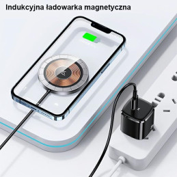 Ładowarka indukcyjna USAMS US-CD183 magnetic 15W aluminium czarny