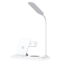USAMS ładowarka indukcyjna z lampą 4w1 15W biały/white CD195WXC01 (US-CD195)