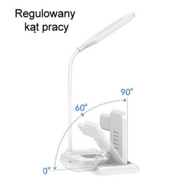 USAMS ładowarka indukcyjna z lampą 4w1 15W biały/white CD195WXC01 (US-CD195)
