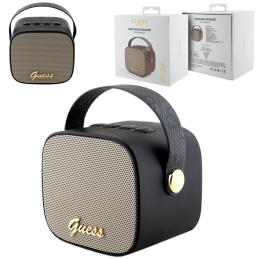 Głośnik Bluetooth Guess 4G Leather Script Logo with Strap Speaker mini, czarne
