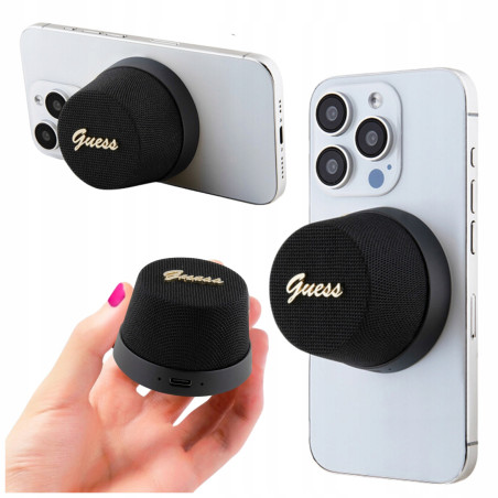 Głośnik Guess Bluetooth Magnetic Script Metal Speaker Stand, czarne