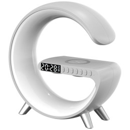 Wielofunkcyjna Lampka MajesticLine z budzikiem i głośnikiem bluetooth biały