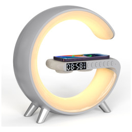 Wielofunkcyjna Lampka MajesticLine z budzikiem i głośnikiem bluetooth biały