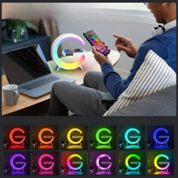 Wielofunkcyjna Lampka MajesticLine z budzikiem i głośnikiem bluetooth biały