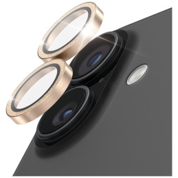 Szkło hartowane na obiektyw PanzerGlass Hoops Glitter do iPhone 17 / 16 / 16 Plus złoty