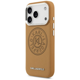 Etui Karl Lagerfeld Point & Metal Logo MagSafe do iPhone 17 Pro Max brązowy