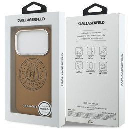 Etui Karl Lagerfeld Point & Metal Logo MagSafe do iPhone 17 Pro Max brązowy