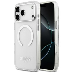 Etui Guess Metal Outline MagSafe do iPhone 17 Pro Max srebrny