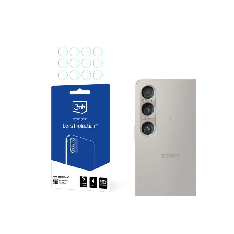 Szkło na obiektyw aparatu 3mk Lens Protection do Sony Xperia 1 VI, 4szt