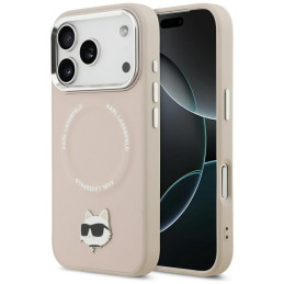 Etui Karl Lagerfeld Choupette Pin MagSafe do iPhone 17 Pro Max różowy