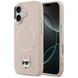 Etui Karl Lagerfeld Choupette Pin MagSafe do iPhone 17 różowy