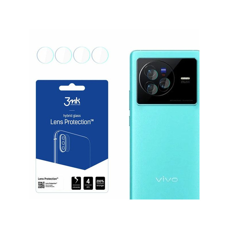 Szkło na obiektyw aparatu 3mk Lens Protection do Vivo X80, 4szt