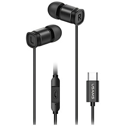 USAMS Słuchawki stereo EP-46 USB-C czarny/black 1,2m HSEP4603