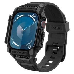 Etui z paskiem Spigen Rugged Armor Pro do Apple Watch 10 42mm, czarne matowe
