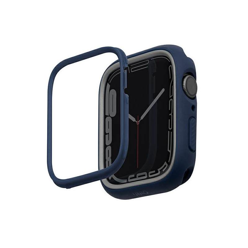 Hybrydowa ochrona etui UniQ Moduo do Apple Watch 4/5/6/7/8/9/SE/SE2 44/45mm, niebieski-szary