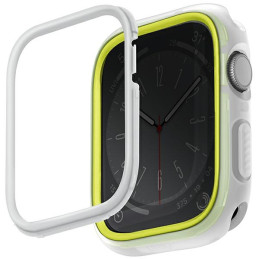 Hybrydowa ochrona etui UniQ Moduo do Apple Watch 4/5/6/7/8/9/SE/SE2 44/45mm, limonka-biały