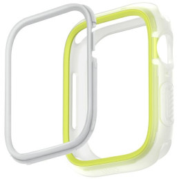 Hybrydowa ochrona etui UniQ Moduo do Apple Watch 4/5/6/7/8/9/SE/SE2 44/45mm, limonka-biały