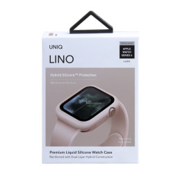 Etui UNIQ Lino do Apple Watch Series 4/5/6/SE 44mm., różowe