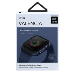 Etui ramkowe UNIQ Valencia do Apple Watch 4/5/6/SE 40mm. niebieskie