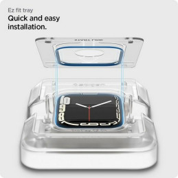 Szkło hybrydowe + Aplikator Spigen Pro Flex EZ Fit do Apple Watch 7 41mm, czarne, 2 sztuki