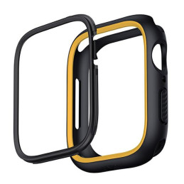 Hybrydowa ochrona etui UniQ Moduo do Apple Watch 4/5/6/7/8/9/SE/SE2 40/41mm, czarny-musztardowy