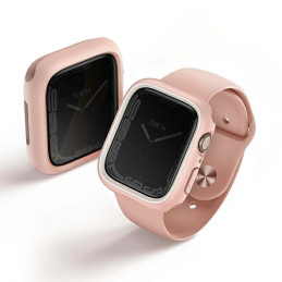 Hybrydowa ochrona etui UniQ Moduo do Apple Watch4/5/6/7/8/9/SE/SE2 40/41mm, różowy-biały