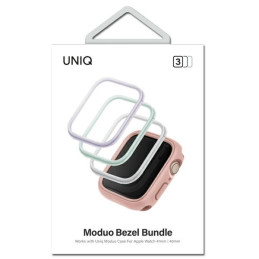 Ramka do etui UNIQ Moduo 3in1 do Apple Watch 4/5/6/7/8/9/SE/SE2 40/41mm, Szałwiowy-Lillak-Biały