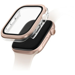 Etui z ochroną ekranu UNIQ Voute do Apple Watch Series 10 46mm, różowo-złoty