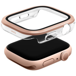 Etui z ochroną ekranu UNIQ Voute do Apple Watch Series 10 46mm, różowo-złoty