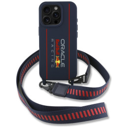 Etui Red Bull Silicone Strap and Vertical Logo MagSafe do iPhone 16 Pro, granatowy