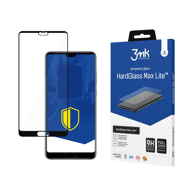 Szkło hartowane 3MK HardGlass Max Lite do Huawei P20, czarny/black