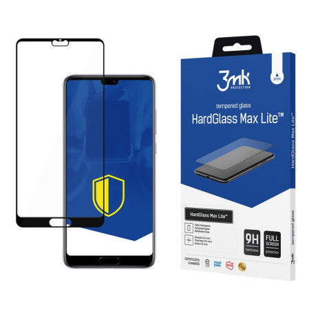 Szkło hartowane 3MK HardGlass Max Lite do Huawei P20, czarny/black