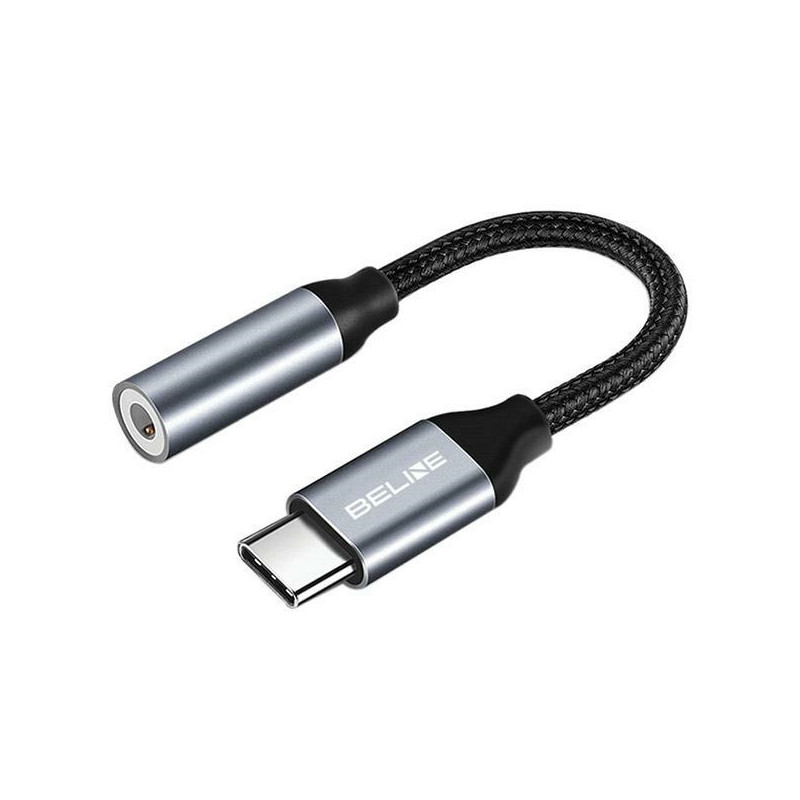Beline Adapter USB-C/Jack 3,5mm szary/gray DAC Samsung/iPhone 15