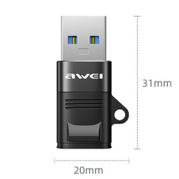 Adapter AWEI CL-13 USB-C/USB-A czarny