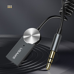 Samochodowy adapter audio Bluetooth 5.0 USB-AUX USAMS, szary