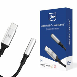 Adapter audio 3mk USB-C - Jack 3,5 mm (typ żeński), srebrny