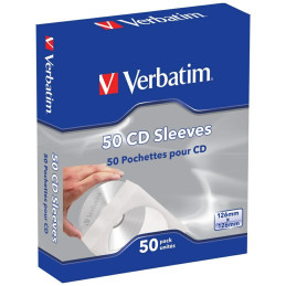 Koperty papierowe na dyski CD Verbatim 50szt białe 