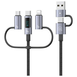 Kabel USAMS 6w1 Fast charging 60W 1,2m   Data Cable Digital dispay Aluminium Alloy Seria Sufeng SJ713