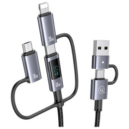 Kabel USAMS 6w1 Fast charging 60W 1,2m   Data Cable Digital dispay Aluminium Alloy Seria Sufeng SJ713