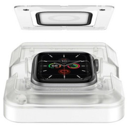 Szkło hybrydowe + Aplikator Spigen Pro Flex EZ Fit do Apple Watch 4/5/6 /SE 44mm, czarne, 2 sztuki