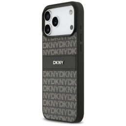Etui DKNY Repeat Texture Pattern with Tonal Stripe do iPhone 17 Pro Max czarny