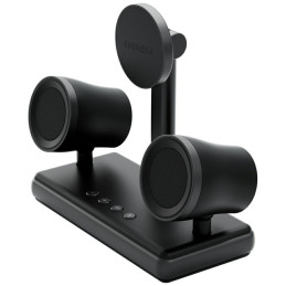 Stacja ładująca Energea Magaudio Stand 2w1 Qi2 z głośnikami stereo grafitowy