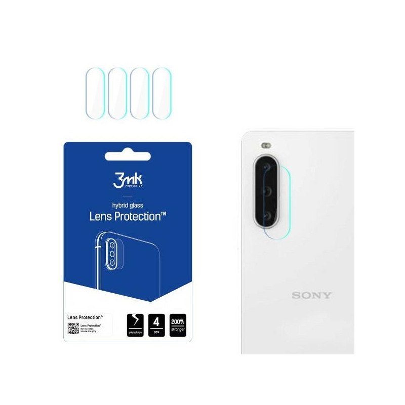 Szkło na obiektyw aparatu 3mk Lens Protection do Sony Xperia 10 V, 4szt