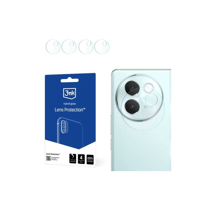 Szkło na obiektyw aparatu 3mk Lens Protection do Vivo V30e, 4szt