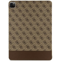 Etui z klapką Guess 4G Stripe Allover do iPad Pro 12.9", brązowy/brown