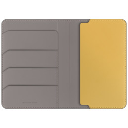 Etui na paszport UNIQ Belmont z Apple Find My blokada RFID, szaro-żółty
