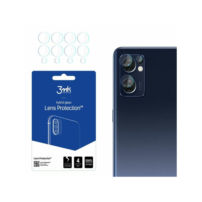Szkło na obiektyw aparatu 3mk Lens Protection do Oppo Find X5 Lite, 4szt