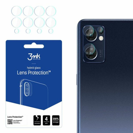 Szkło na obiektyw aparatu 3mk Lens Protection do Oppo Find X5 Lite, 4szt